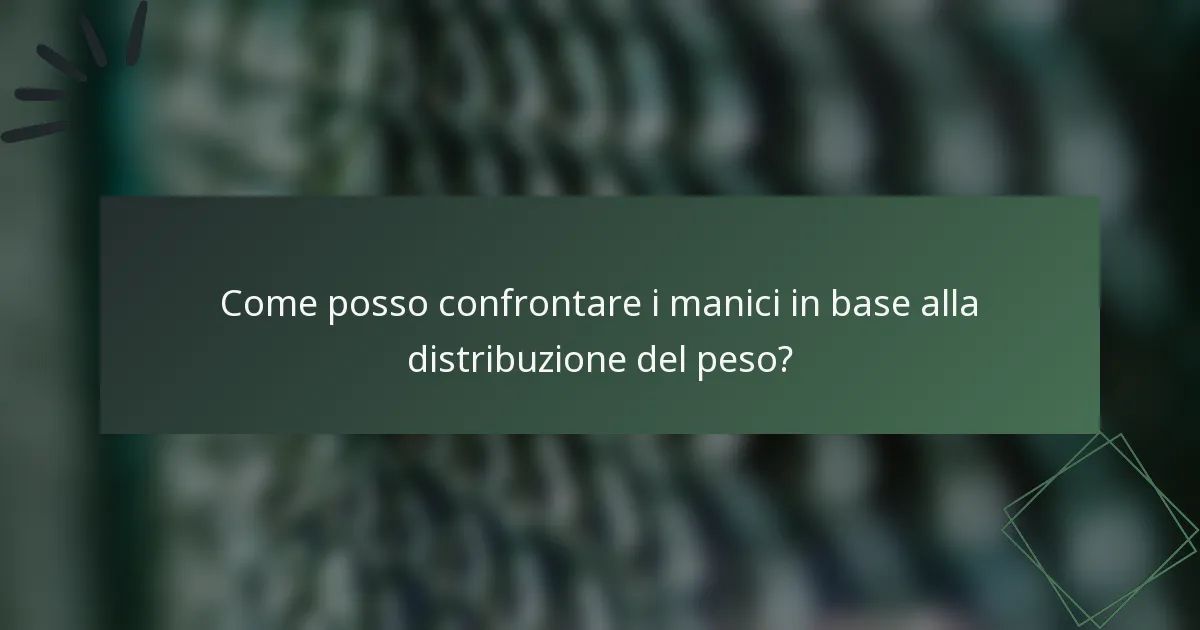 Come posso confrontare i manici in base alla distribuzione del peso?