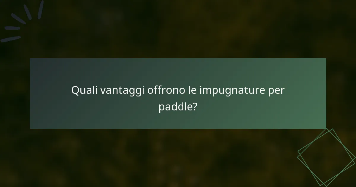 Quali vantaggi offrono le impugnature per paddle?